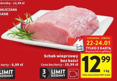 Schab wieprzowy bez kości promocja w Intermarche