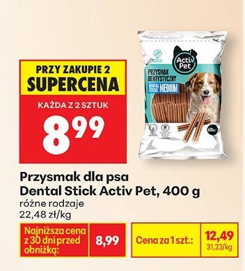 Przysmak dla psa Dental Stick 400 g różne rodzaje promocja w Biedronka