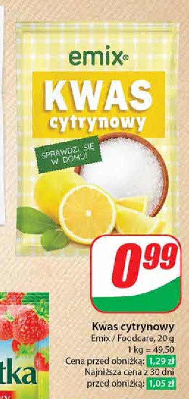 Kwasek cytrynowy Emix promocja w Dino