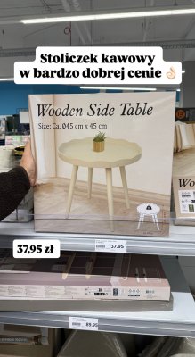 Stolik kawowy drewniany promocja w Action