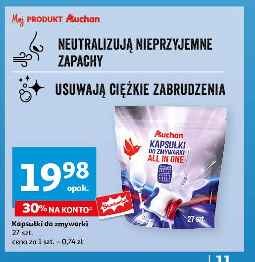 Tabletki do zmywarki Auchan różnorodne (logo czerwone) promocja