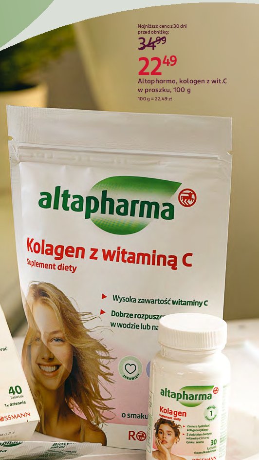 Kolagen z witaminą c Altapharma promocja w Rossmann