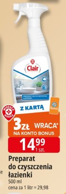 Preparat do czyszczenia łazienki Clair promocja w Leclerc