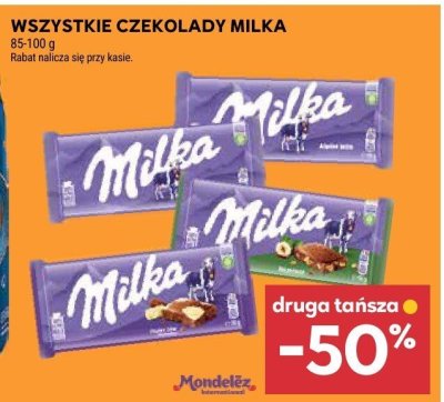 Czekolada r贸偶ne rodzaje Milka promocja w Stokrotka