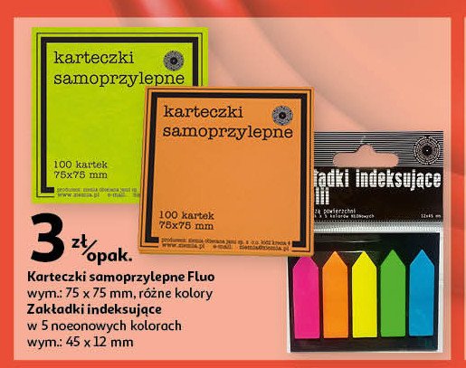 Karteczki samoprzylepne żółte fluo 75 x 75 mm promocja