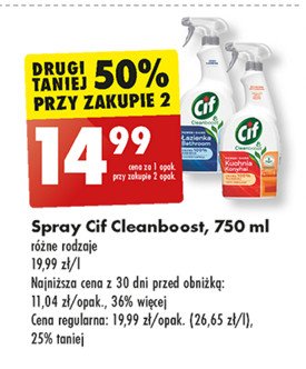 Spray do czyszczenia kuchni Cif cleanboost promocja w Biedronka