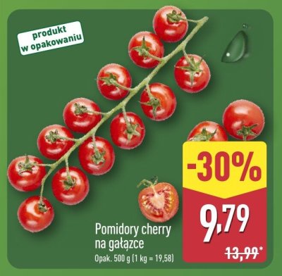 Pomidory cherry na gałązce promocja w Aldi