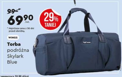 Torba podróżna Skylark Blue WINGS promocja w Biedronka