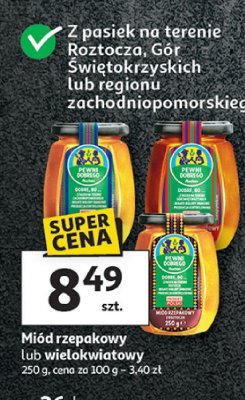 Miód rzepakowy lub wielokwiatowy 250 g promocja w Auchan