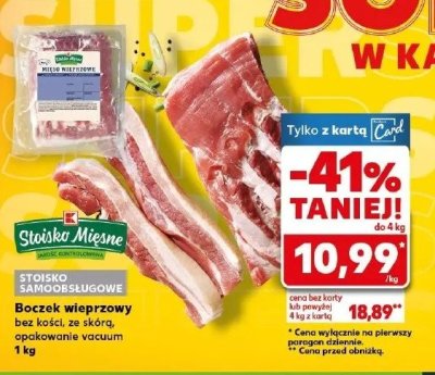 Boczek wieprzowy bez ko艣ci ze sk贸r膮 vacuum Stoisko mi臋sne promocja