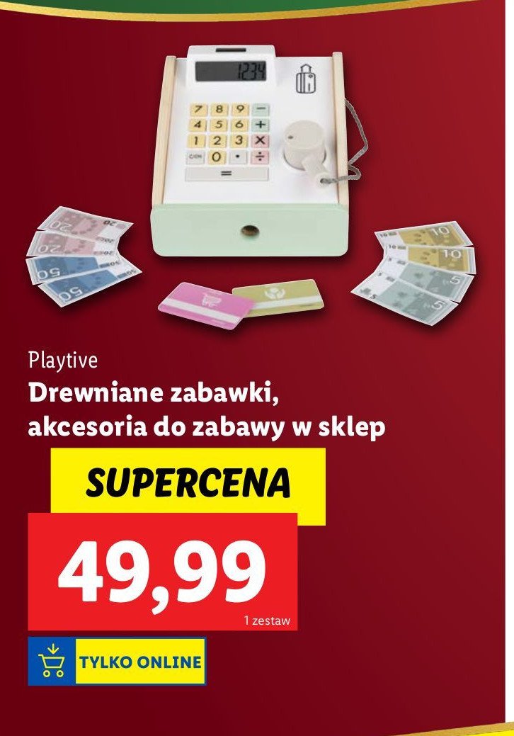 Drewniana kasa sklepowa Play tive junior promocja