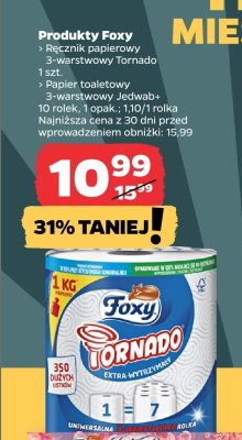 Ręcznik papierowy Foxy Tornado 3-warstwowy 1 szt. promocja w Netto