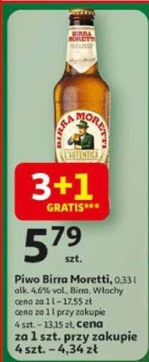 Piwo Birra Moretti promocja w Auchan