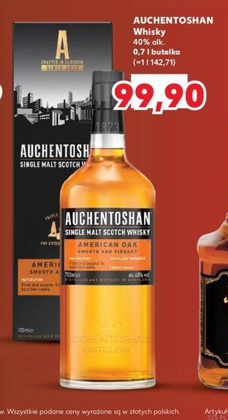 Whisky karton Auchentoshan american oak promocja w Kaufland