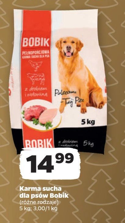 Karma dla psa z drobiem i wołowiną Bobik promocja w Netto