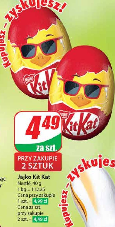 Jajko czekoladowe Kitkat promocja w Dino