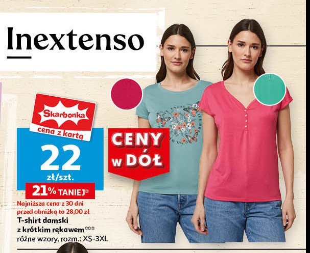 T-shirt damski xs-3xl Auchan inextenso promocja