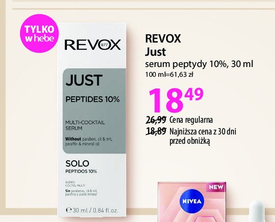 Serum 10% peptydy REVOX JUST promocja w Hebe
