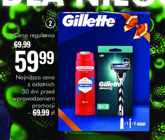 Zestaw w pudełku: maszynka mach3 + żel old spice whitewater 200 ml Gillette zestaw promocja