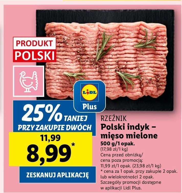 Mięso mielone z indyka Rzeźnik codzienna dostawa promocja w Lidl