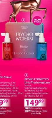 Zestaw BOSKO COSMETICS Linia Trychologiczna wcierka trychohydrator do włosów + wcierka trychobooster do włosów promocja w Hebe