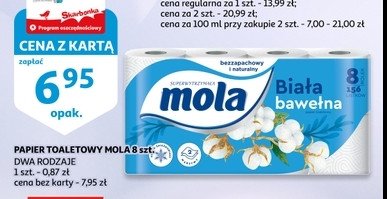 Papier toaletowy bia艂a bawe艂na Mola promocja