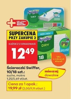 Ściereczki 10/18 szt. mokre promocja w Biedronka