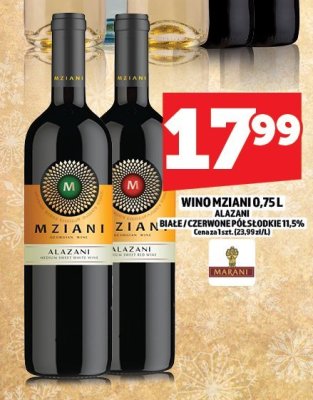 Wino Mziani 0,75l Alazani białe / czerwone półsłodkie 11,5% promocja w TOPAZ