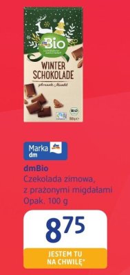 Czekolada dmBio zimowa z prazonymi migdałami promocja w Drogerie DM