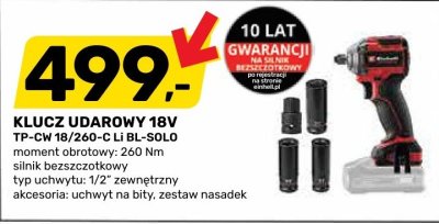 Klucz udarowy 18V TP-CW 18/260-C Li BL-SOLO Einhell promocja w Bricomarche