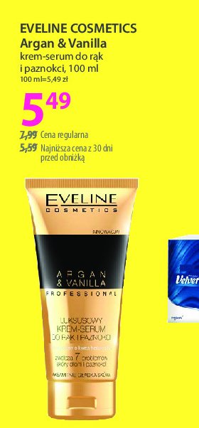 Krem-serum do rąk i paznokci Eveline argan + vanilia promocja