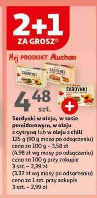Sardynki w oleju z cytryną Auchan promocja