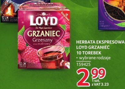 Herbata ekspresowa Loyd Grzaniec 10 torebek wybrane rodzaje promocja w Selgros