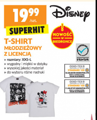 T-shirt młodzieżowy mickey mouse xxs-l promocja