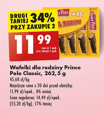 Wafelek classic Prince polo promocja w Biedronka