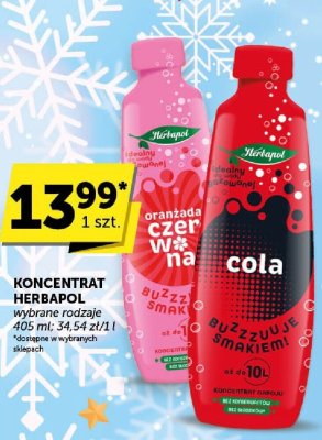 Koncentrat napoju Herbapol orańżada czerwona wiśnia promocja w ABC