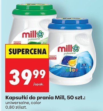Kapsułki do prania Mill, 50 szt.: uniwersalne, color promocja w Biedronka
