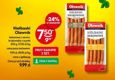 Kiełbaski bekonowe z serem promocja w Żabka