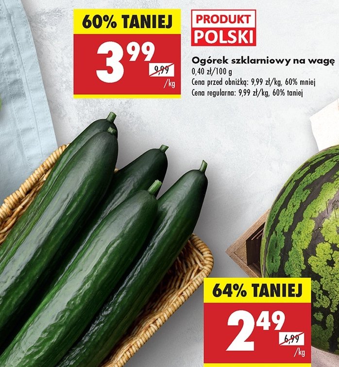 Ogórki szklarniowe promocja w Biedronka