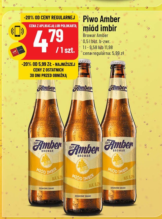 Piwo miód imbir Amber promocja