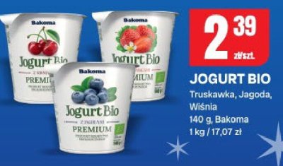 Jogurt BIO Truskawka, Jagoda, Wiśnia Bakoma promocja w Chorten
