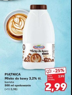 Mleko do kawy Piątnica promocja w Kaufland