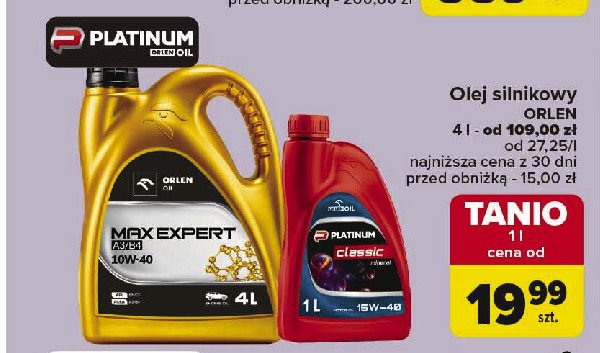 Olej syntetyczny expert 10w-40 Orlen platinum max promocja