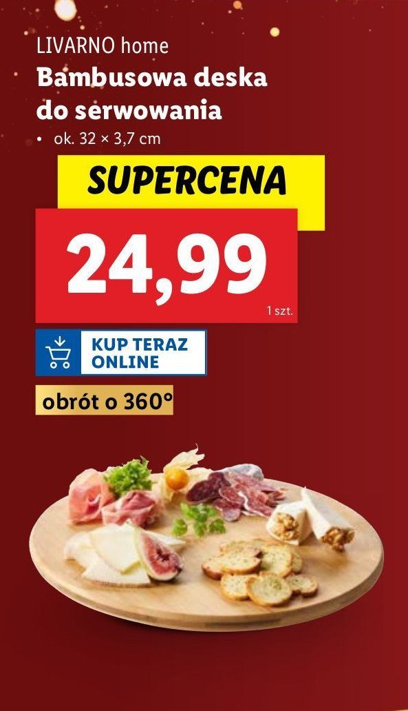 Deska bambusowa do serwowania LIVARNO HOME promocja w Lidl