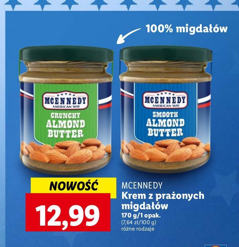 Krem z prażonych migdałów crunchy Mcennedy promocja