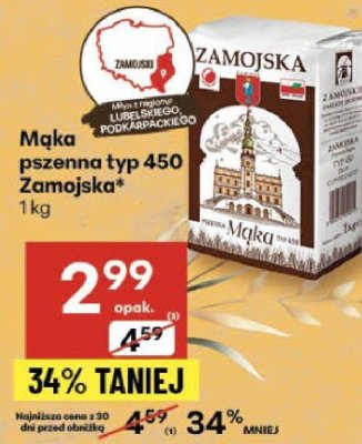 Mąka pszenna typ 450 Zamojska promocja w Delikatesy Centrum