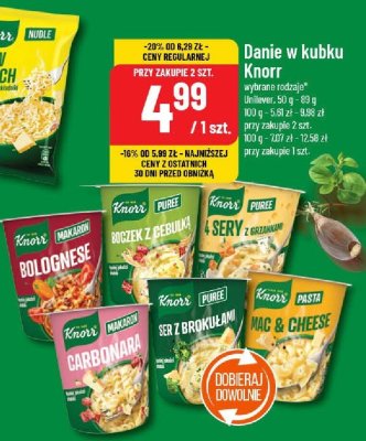 Danie w kubku Knorr Puree 4 Sery z Grzankami promocja w POLOmarket
