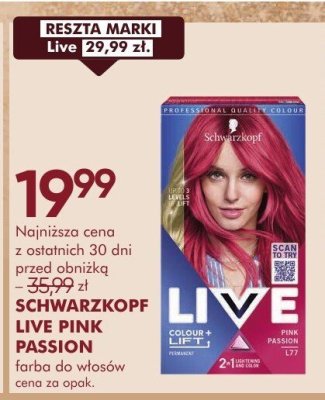 Farba do włosów Schwarzkopf Live Pink Passion promocja w Super-Pharm