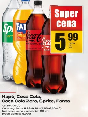 Napój Coca Cola, Coca Cola Zero, Sprite, Fanta promocja w Supeco