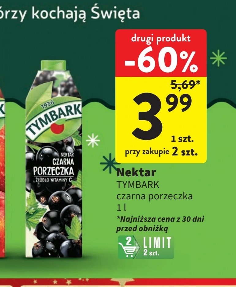 Nektar czarna porzeczka Tymbark 1936 promocja